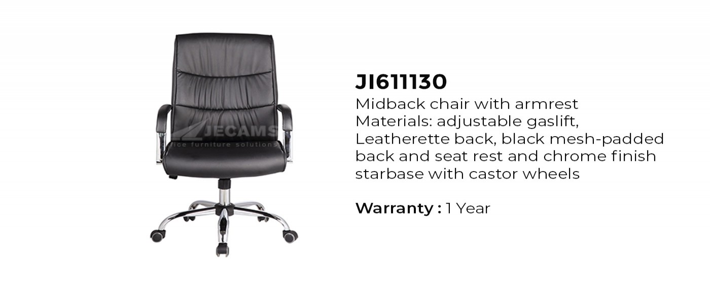 Leatherette Adjustable Mid Back Chair