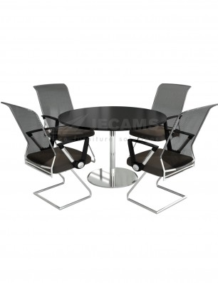 6-Seaters Black Finish Conference Table CCF-N5296 | Jecams Inc.