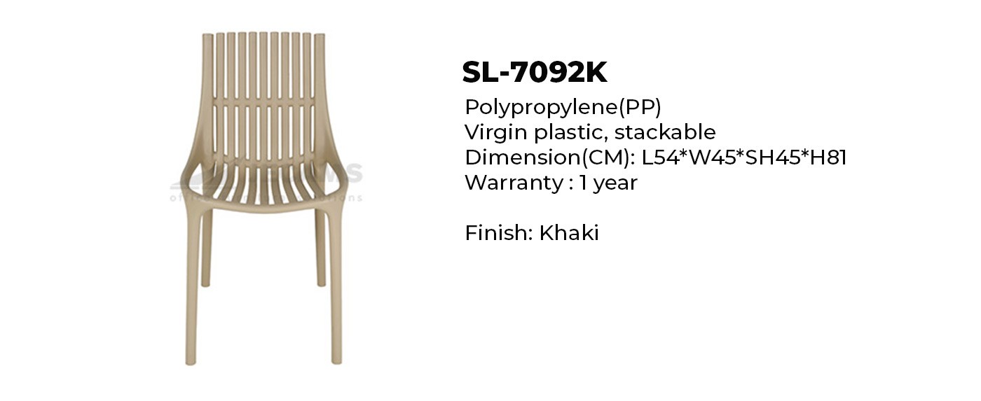 khaki plastic chair