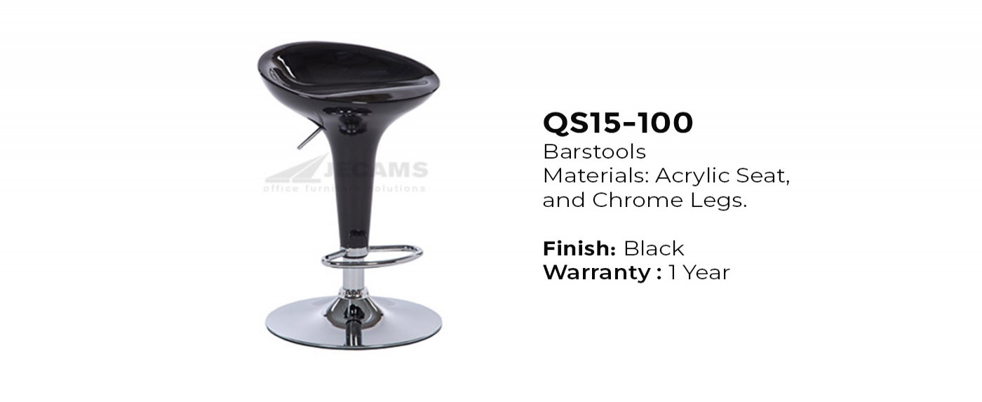 Black Acrylic Bar Stool